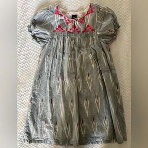 Tea Collection Cotton Ikat Embroidered A-line Dress • 7